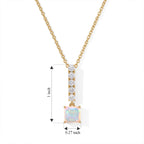 Ethiopian Opal,  Moissanite Pendant with Chain (Size 20) Mix Metal 0.50 ct  1.600  Ct._4538936_5