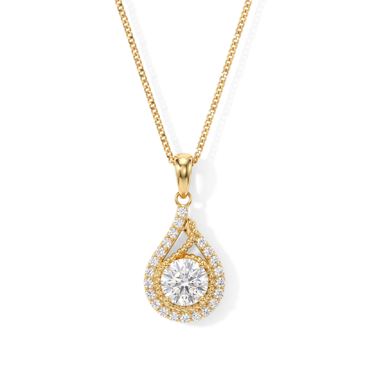 D'Joy - Moissanite Pendant with Chain (Size 18) in Yellow Gold Plated Sterling Silver 1.50 Ct. 4539007 0
