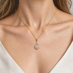 D'Joy - Moissanite Pendant with Chain (Size 18) in Yellow Gold Plated Sterling Silver 1.50 Ct._4539007_2