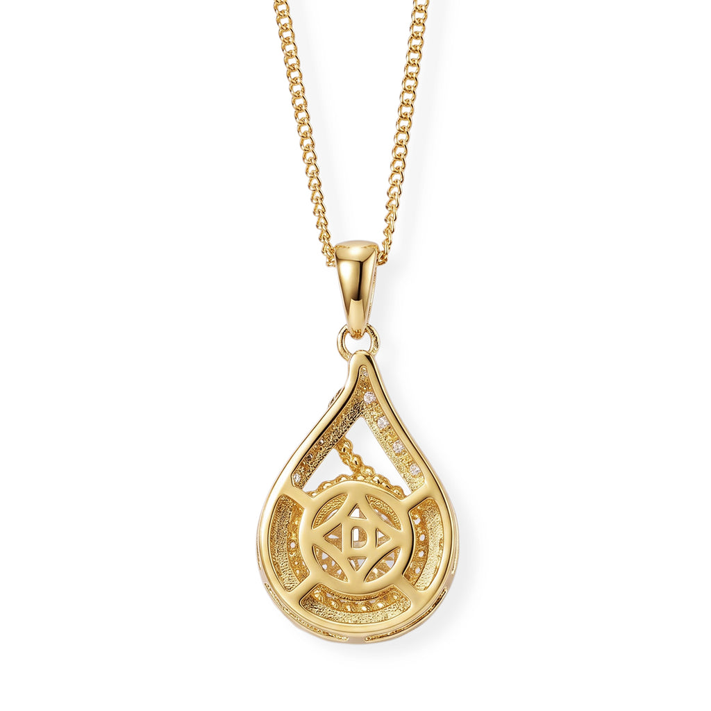 D'Joy - Moissanite Pendant with Chain (Size 18) in Yellow Gold Plated Sterling Silver 1.50 Ct._4539007_4