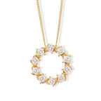 D'Joy - Moissanite Pendant with Chain (Size 18) in Yellow Gold Plated Sterling Silver 1.70 Ct._4539010
