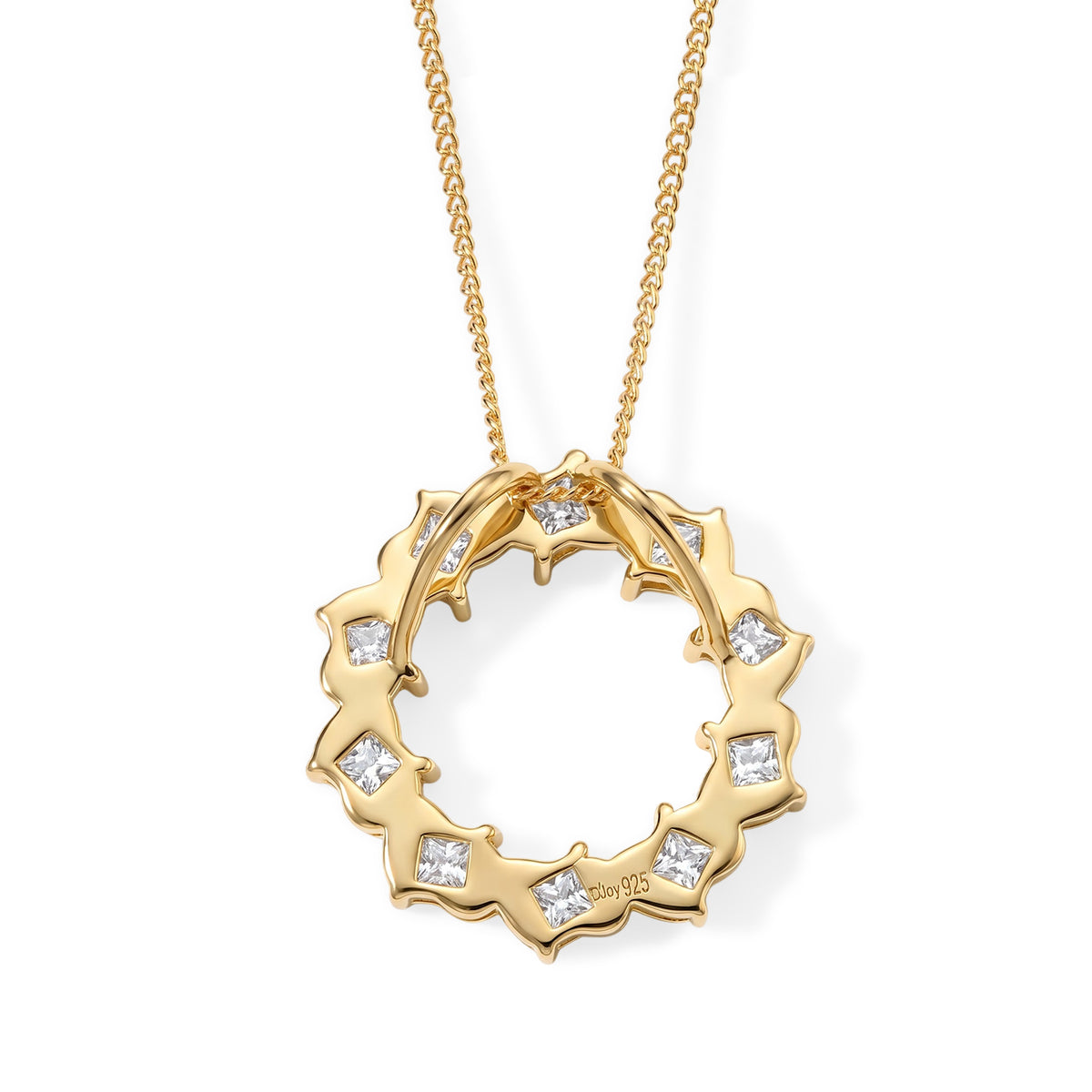 D'Joy - Moissanite Pendant with Chain (Size 18) in Yellow Gold Plated Sterling Silver 1.70 Ct. 4539010 4