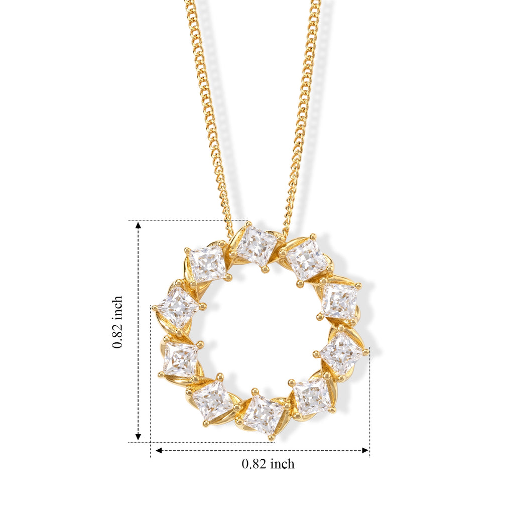 D'Joy - Moissanite Pendant with Chain (Size 18) in Yellow Gold Plated Sterling Silver 1.70 Ct._4539010_5