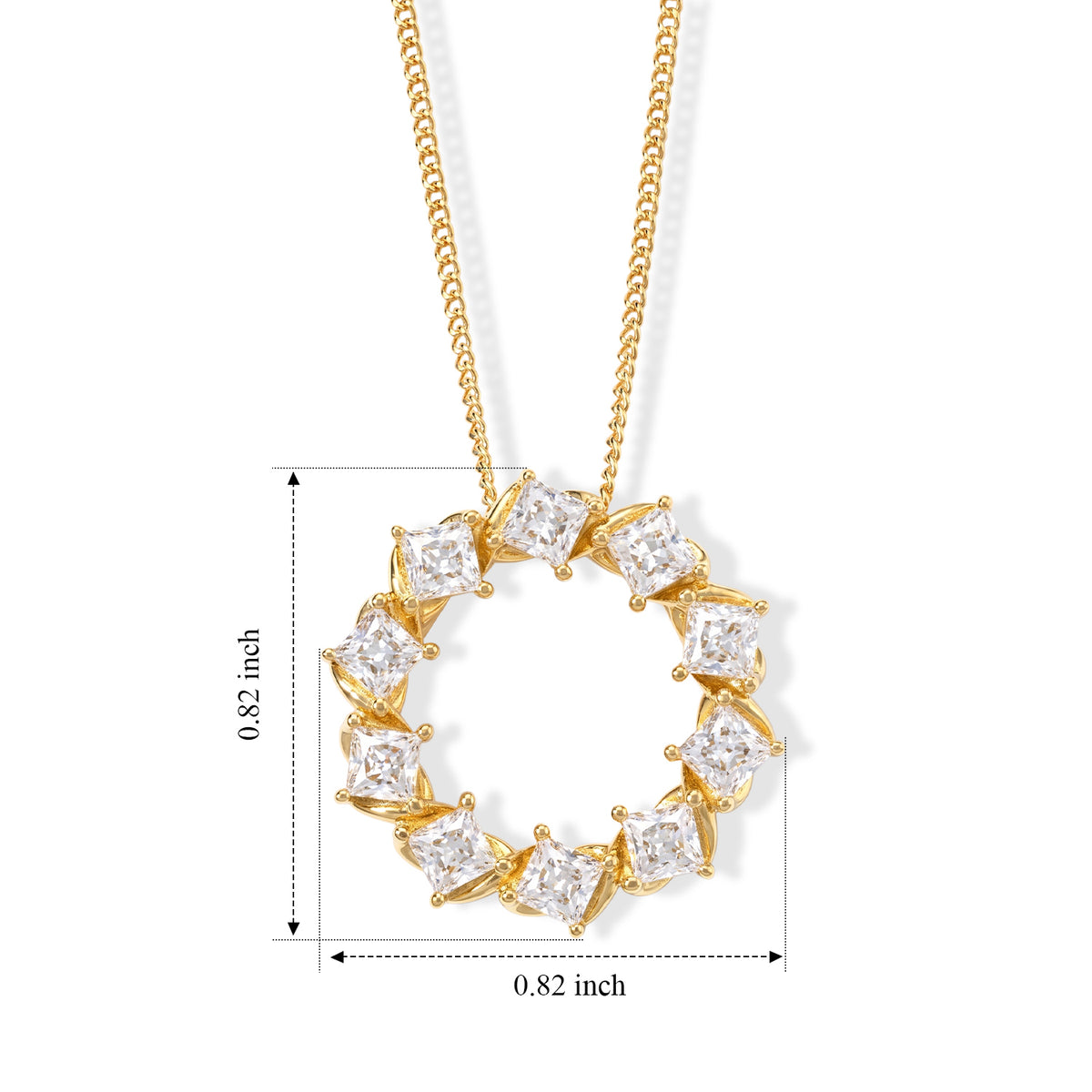 D'Joy - Moissanite Pendant with Chain (Size 18) in Yellow Gold Plated Sterling Silver 1.70 Ct. 4539010 5