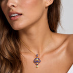 Ethiopian Opal,  Kanchanaburi Blue Sapphire,  White Zircon Pendant with Chain (Size 20)  Sterling Silver 0.17 ct  Silver Wt. 7.25 Gms  0.420  Ct._4539128_3