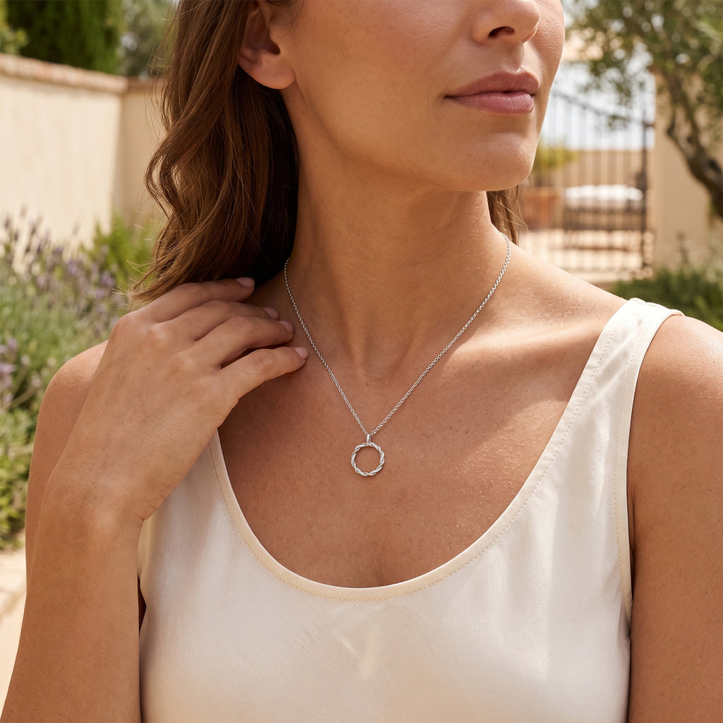 D'Joy - Natural White Diamond (I3/G-H) Pendant with Chain (Size 18+2 Ext) in Rhodium Overlay Sterling Silver_4539175_2
