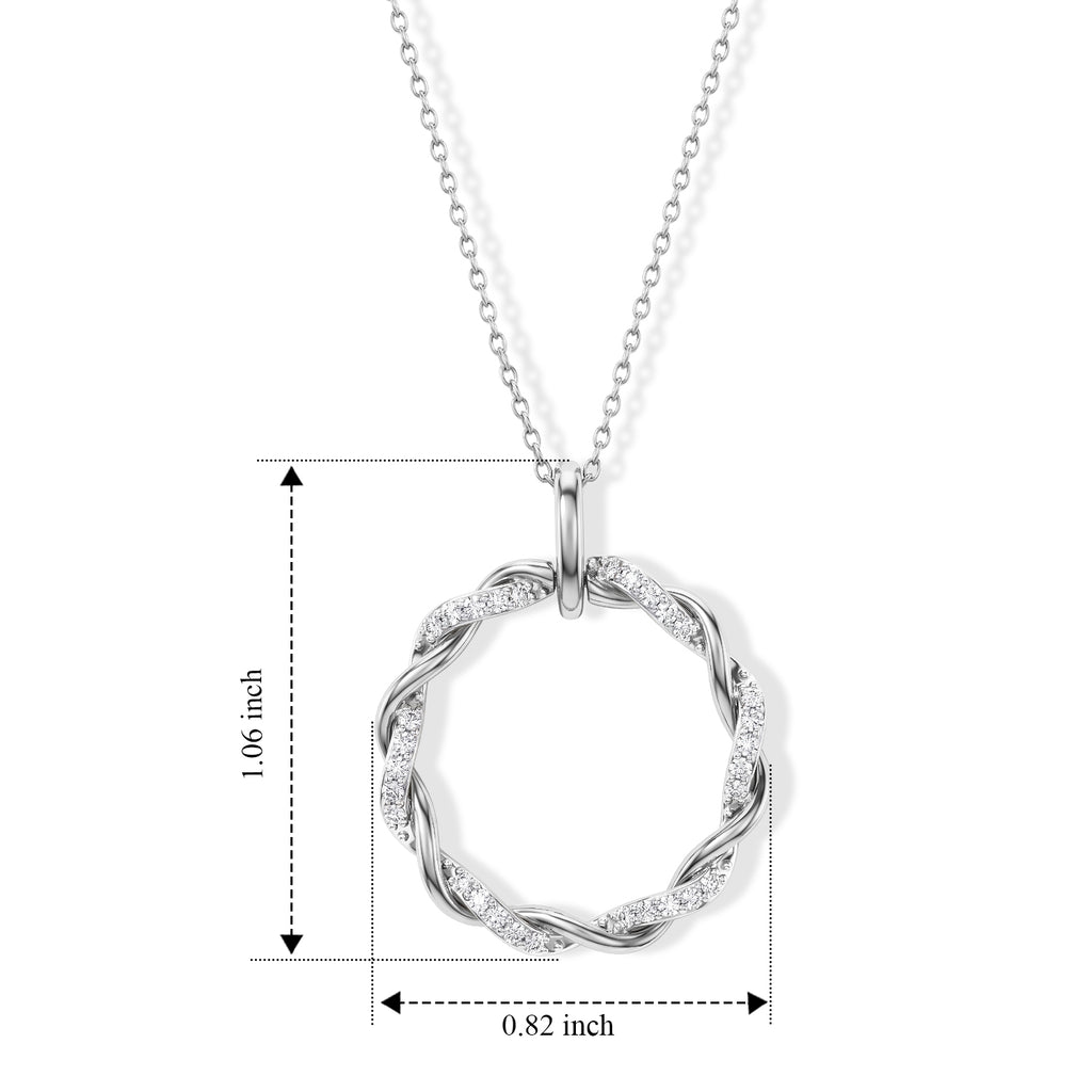 D'Joy - Natural White Diamond (I3/G-H) Pendant with Chain (Size 18+2 Ext) in Rhodium Overlay Sterling Silver_4539175_4