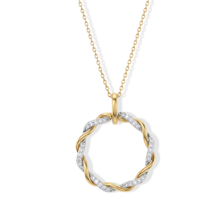 D'Joy - Natural White Diamond (I3-G-H) Pendant with Chain (Size 18-2 Ext) in 18K Vermeil Yellow Gold Plated Sterling Silver 4539176 1