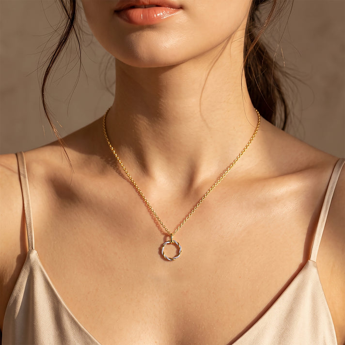 D'Joy - Natural White Diamond (I3-G-H) Pendant with Chain (Size 18-2 Ext) in 18K Vermeil Yellow Gold Plated Sterling Silver 4539176 2