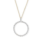 D'Joy - Natural White Diamond (I3/G-H) Circular Pendant with Chain (Size 18+2 Ext) in 18K Vermeil Yellow Gold Plated Sterling Silver 1.00 Ct._4539227