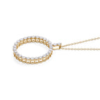 D'Joy - Natural White Diamond (I3/G-H) Circular Pendant with Chain (Size 18+2 Ext) in 18K Vermeil Yellow Gold Plated Sterling Silver 1.00 Ct._4539227_3
