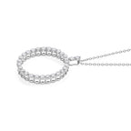D'Joy - Natural White Diamond (I3/G-H) Circular Pendant with Chain (Size 18+2 Ext) in Rhodium Overlay Sterling Silver 1.00 Ct._4539230_3
