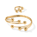 2 Piece Set -  Bangle and Ring Pure Yellow Brass_4539433