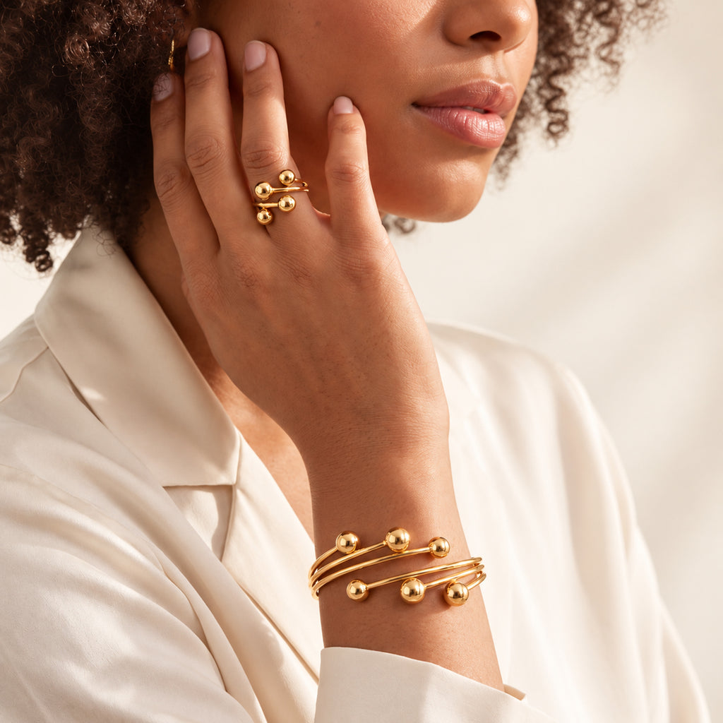 2 Piece Set -  Bangle and Ring Pure Yellow Brass_4539433_1