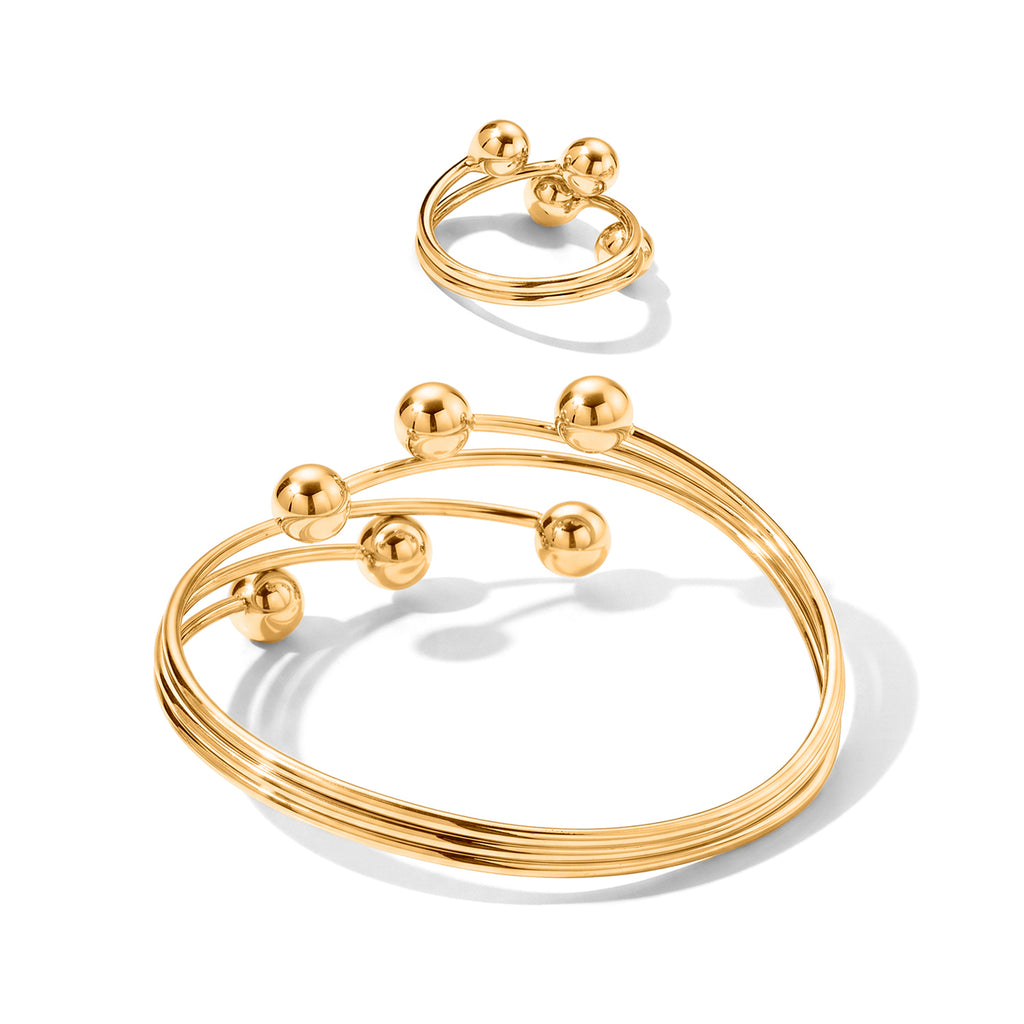 2 Piece Set -  Bangle and Ring Pure Yellow Brass_4539433_4