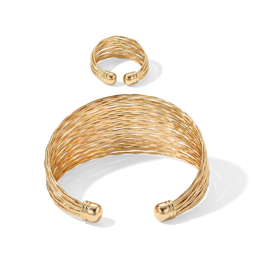 2 Piece Set -  Bangle and Ring Pure Yellow Brass_4539435_1