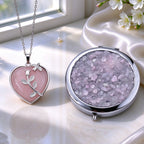 2 Piece Set -  Rose Quartz,  Glass Accessories,Pendant with Chain (Size 20) 130.00ct  130.000  Ct._4539503_1