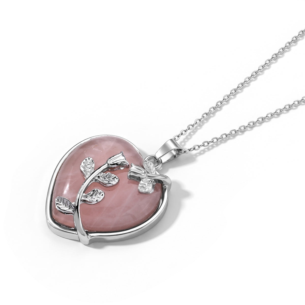 2 Piece Set -  Rose Quartz,  Glass Accessories,Pendant with Chain (Size 20) 130.00ct  130.000  Ct. 4539503 3