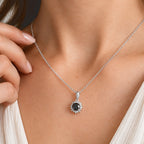 Black Diamond,  White Diamond Pendant with Chain (Size 20) in Rhodium Overlay Sterling Silver 0.16 ct  0.990  Ct._4539892_2