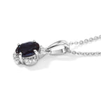 Luxuriant - AAA Lab Grown Alexandrite & Lab Grown Diamond (SI/G-H) Pendant with Chain (Size 20) in Rhodium Overlay Sterling Silver 1.05 Ct._4539928_3