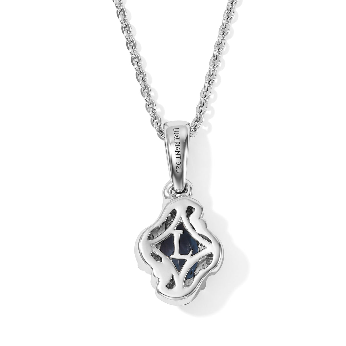 Luxuriant - AAA Lab Grown Alexandrite &amp; Lab Grown Diamond (SI/G-H) Pendant with Chain (Size 20) in Rhodium Overlay Sterling Silver 1.05 Ct. 4539928 5