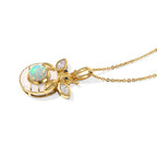 Ethiopian Opal,  Kanchanaburi Blue Sapphire,  White Zircon,  Black Spinel Pendant with Chain (Size 20)  Sterling Silver 0.07 ct  Silver Wt. 5.5 Gms  0.690  Ct._4539951_4