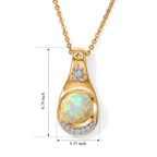 Ethiopian Opal,  Kanchanaburi Blue Sapphire,  White Zircon Pendant with Chain (Size 20)  Sterling Silver 0.11 ct  Silver Wt. 5.2 Gms  1.110  Ct._4539952_7