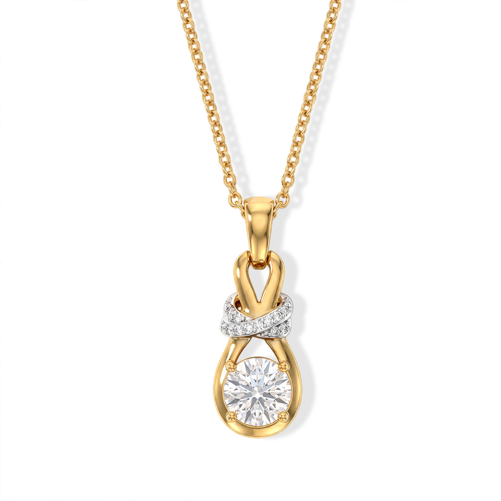 D'Joy - Moissanite Pendant in Yellow Gold Plated with Chain (Size 20) 1.08 Ct._4540303