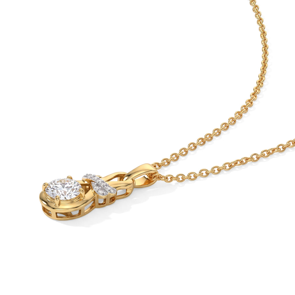 D'Joy - Moissanite Pendant in Yellow Gold Plated with Chain (Size 20) 1.08 Ct._4540303_3