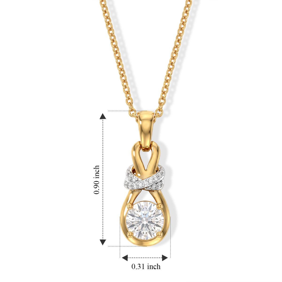 D'Joy - Moissanite Pendant in Yellow Gold Plated with Chain (Size 20) 1.08 Ct. 4540303 5