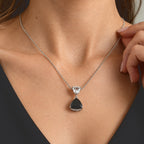 D'Joy - Black Spinel & White Topaz Pendant in Platinum Overlay Sterling Silver with Chain (Size 20) 9.00 Ct._4540373_1