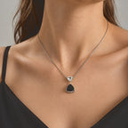 D'Joy - Black Spinel & White Topaz Pendant in Platinum Overlay Sterling Silver with Chain (Size 20) 9.00 Ct._4540373_2