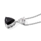 D'Joy - Black Spinel & White Topaz Pendant in Platinum Overlay Sterling Silver with Chain (Size 20) 9.00 Ct._4540373_3