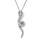 Ethiopian Opal,  White Zircon,  Black Spinel,  Kanchanaburi Blue Sapphire Pendant with Chain (Size 20) in Rhodium Overlay Sterling Silver 0.84 ct  Silver Wt. 5.8 Gms  1.170  Ct._4540421