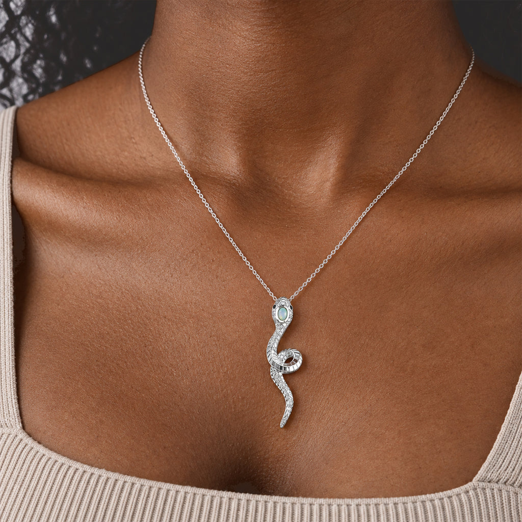 Ethiopian Opal,  White Zircon,  Black Spinel,  Kanchanaburi Blue Sapphire Pendant with Chain (Size 20) in Rhodium Overlay Sterling Silver 0.84 ct  Silver Wt. 5.8 Gms  1.170  Ct._4540421_2