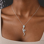 Ethiopian Opal,  White Zircon,  Black Spinel,  Kanchanaburi Blue Sapphire Pendant with Chain (Size 20) in Rhodium Overlay Sterling Silver 0.84 ct  Silver Wt. 5.8 Gms  1.170  Ct._4540421_2