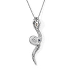 Ethiopian Opal,  White Zircon,  Black Spinel,  Kanchanaburi Blue Sapphire Pendant with Chain (Size 20) in Rhodium Overlay Sterling Silver 0.84 ct  Silver Wt. 5.8 Gms  1.170  Ct._4540421_5