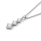 D'Joy - Moissanite Trilogy Pendant in Rhodium Overlay Sterling Silver with Chain (Size 20) 2.40 Ct._4540469_3