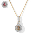 Luxuriant - AAA Turkizite & Lab Grown Diamond (SI/G-H) Halo Pendant with Chain (Size 20) in 18K Vermeil Yellow Gold Plated Sterling Silver 0.90 Ct._4562193