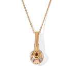 Luxuriant - AAA Turkizite & Lab Grown Diamond (SI/G-H) Halo Pendant with Chain (Size 20) in 18K Vermeil Yellow Gold Plated Sterling Silver 0.90 Ct._4562193_4