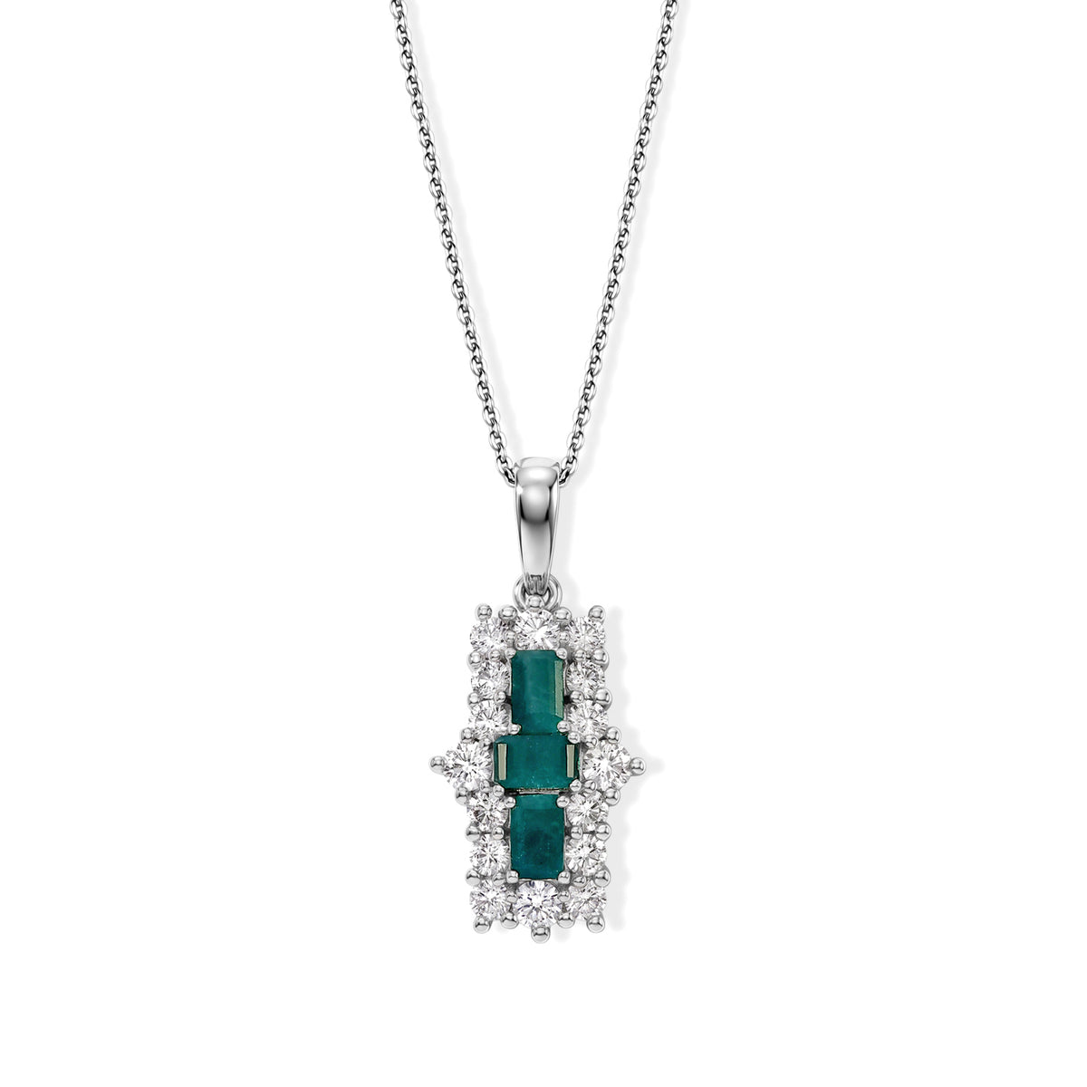 D'Joy - AAA Grandidierite &amp; White Zircon Pendant with Chain (Size 20) in Rhodium Overlay Sterling Silver 2.85 Ct. 4562228 0