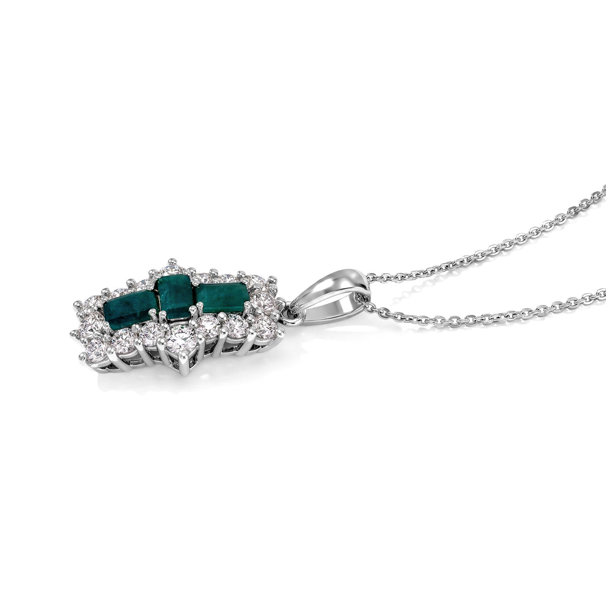 D'Joy - AAA Grandidierite &amp; White Zircon Pendant with Chain (Size 20) in Rhodium Overlay Sterling Silver 2.85 Ct. 4562228 2