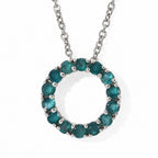 D'Joy - AAA Grandidierite Circular Pendant in Platinum Overlay Sterling Silver with Chain (Size 20) 1.20 Ct._4562230