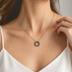 D'Joy - AAA Grandidierite Circular Pendant in Platinum Overlay Sterling Silver with Chain (Size 20) 1.20 Ct._4562230_2