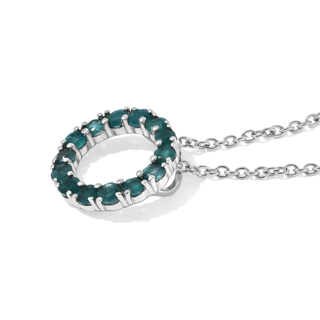 D'Joy - AAA Grandidierite Circular Pendant in Platinum Overlay Sterling Silver with Chain (Size 20) 1.20 Ct._4562230_3