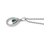 D'Joy - AAA Grandidierite & White Zircon Pendant in Platinum Overlay Sterling Silver with Chain (Size 20)_4562240_3