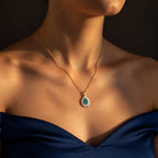 Luxuriant - AAA Grandidierite & Lab Grown Diamond (SI/G-H) Halo Pendant with Chain (Size 20) in 18K Vermeil Yellow Gold Plated Sterling Silver 1.40 Ct._4562243_1