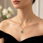 Luxuriant - AAA Grandidierite & Lab Grown Diamond (SI/G-H) Halo Pendant with Chain (Size 20) in 18K Vermeil Yellow Gold Plated Sterling Silver 1.40 Ct._4562243_2