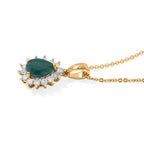 Luxuriant - AAA Grandidierite & Lab Grown Diamond (SI/G-H) Halo Pendant with Chain (Size 20) in 18K Vermeil Yellow Gold Plated Sterling Silver 1.40 Ct._4562243_3