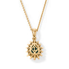 Luxuriant - AAA Grandidierite & Lab Grown Diamond (SI/G-H) Halo Pendant with Chain (Size 20) in 18K Vermeil Yellow Gold Plated Sterling Silver 1.40 Ct._4562243_4